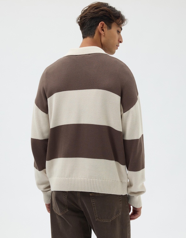 AERE - Organic Cotton Stripe Knit Rugby Polo