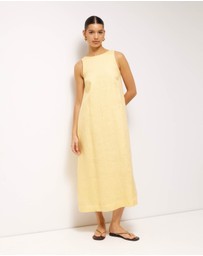 AERE - Maya Linen Relaxed Midi Dress