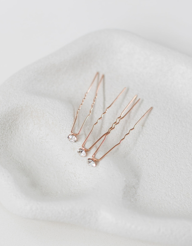 The White Collection - Aria - 6mm Crystal Bridal Hair Pin Trio