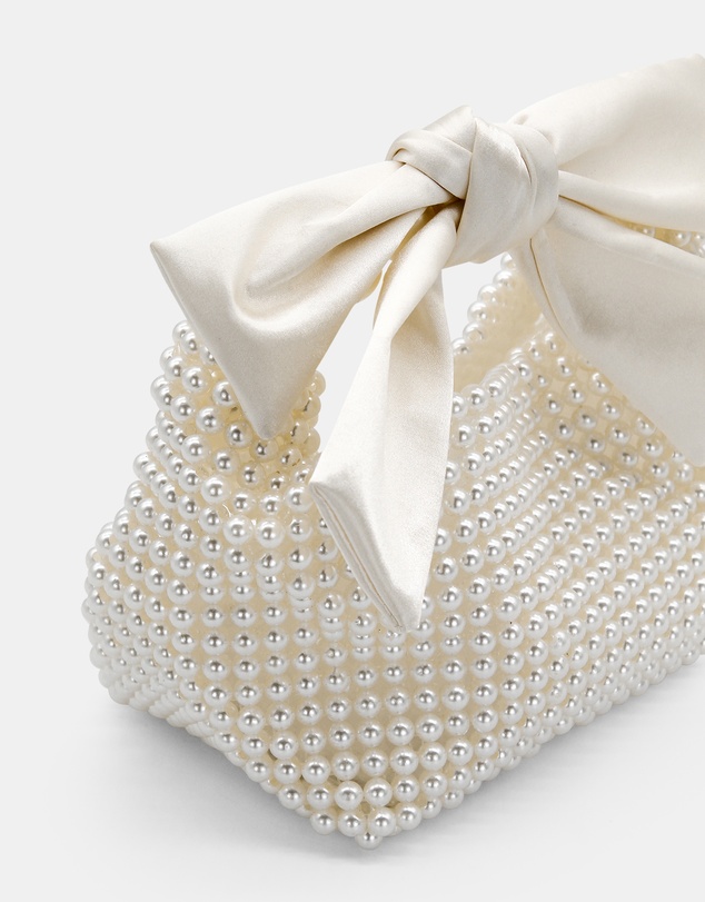 Morgan & Taylor - Amanda Beaded Bag in Pearl White