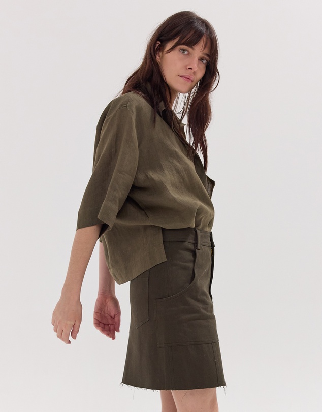 Cloth & Co. - The Short Element Skirt | Dark Olive