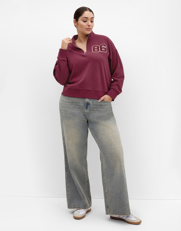 City Chic - Bliss Half Zip Sweatshirt