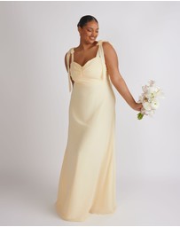 Six Stories - Bow Tie Shoulder Chiffon Bridesmaid Dress