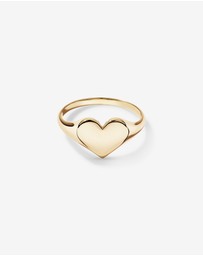 Michael Hill - Heart Signet Ring in 10kt Yellow Gold