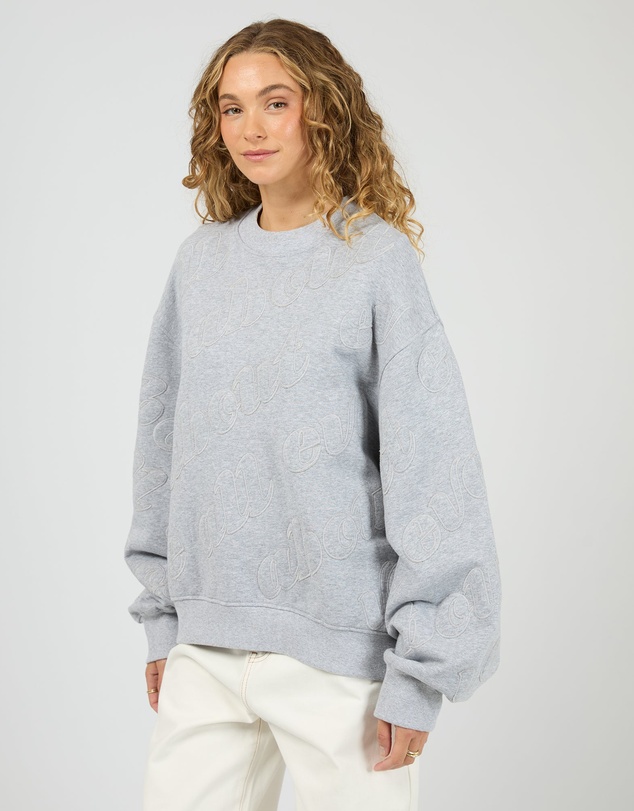 All About Eve - Serif Oversized Box Crew Grey Marle
