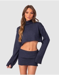 EDIKTED - Gino Cropped Turtle Neck Sweater