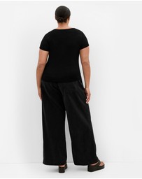 City Chic - Plus size Micro Brklyn Print Tee - black