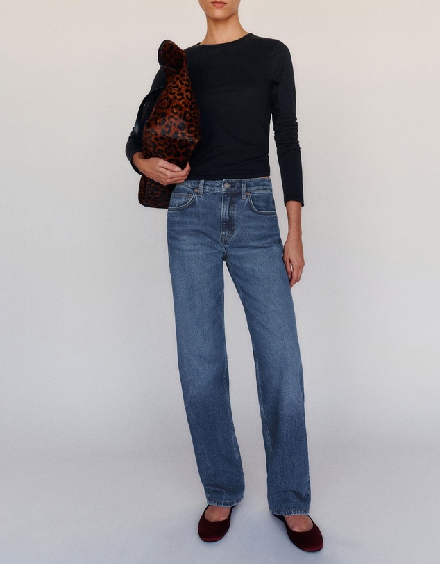 Reformation - Miles Stretch Mid Rise Straight Leg Jeans