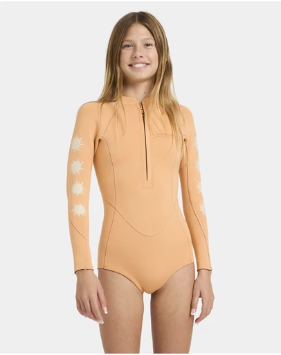 Billabong - Girls 8 to 14 2/2mm Salty Dayz Natural Long Sleeve Springsuit