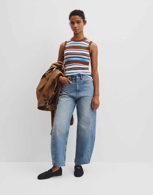 Country Road - Australian Merino Crew Neck Stripe Knit Tank