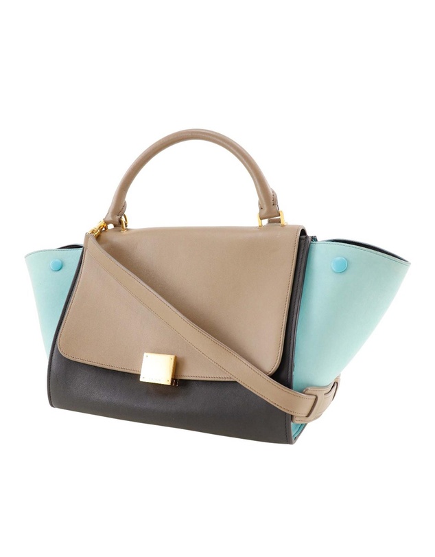 Pre-Loved by Azura Reborn - Pre-Loved Small Tricolor Leather Trapeze Satchel