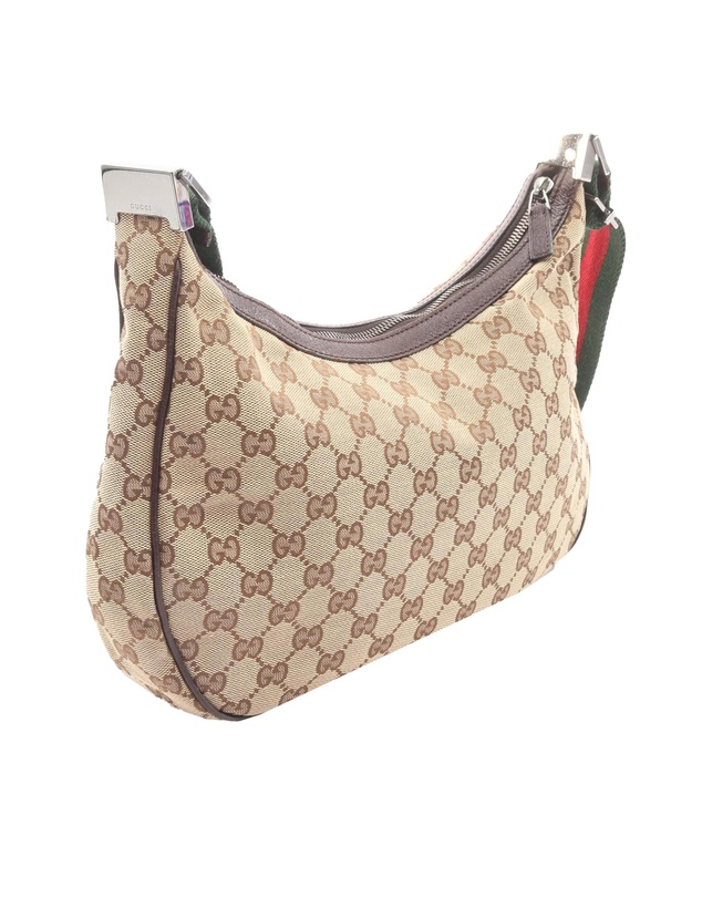 Pre-Loved by Azura Reborn - Pre-Loved GG Canvas Web Half Moon Crossbody