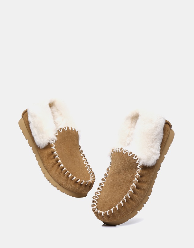 EVERAU - Australian Shepherd Ugg Popo Moccasins Cow Suede Upper Moccasins