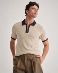Oxford - Holden Zip Neck Knitted Polo