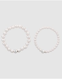 Elli Jewelry - Ring Set Pearl Jewelry Set 925 Sterling Silver