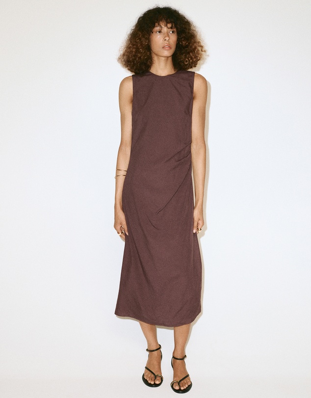 M.N.G - Side Ruched Dress with Tie Detail