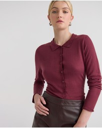 Oxford - Edwina Silk Blend Polo Collar Knit