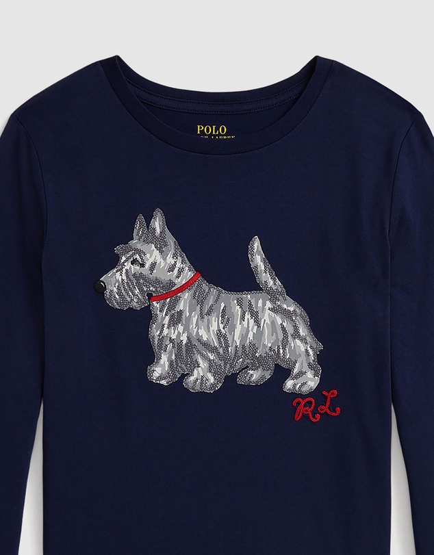 Polo Ralph Lauren - Dog-Print Cotton Long-Sleeve Tee - ICONIC EXCLUSIVE - Teens