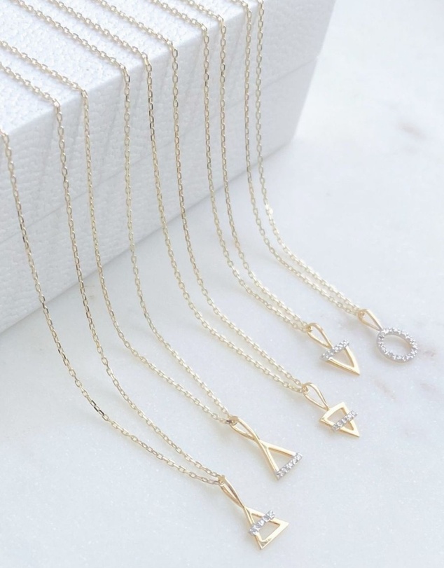 Luna Rae - Solid Gold -Air Element Necklace