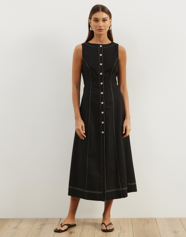 Atmos&Here - Cara Contrast Bind Midi Dress