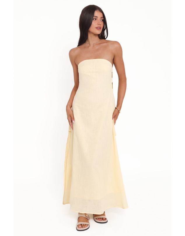 Petal & Pup - Cyrus Strapless Maxi Dress - Butter Yellow