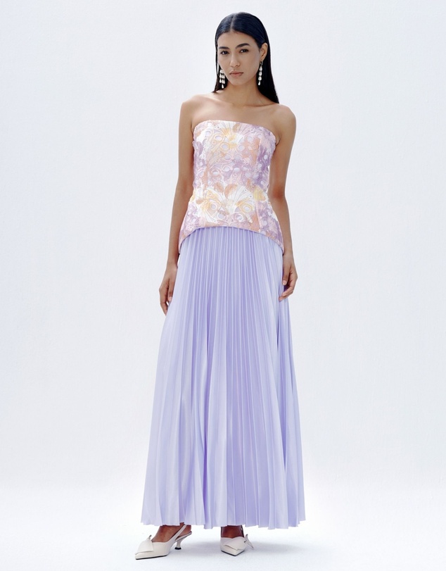 JUSTIN TONG - Cascade Pleated Gown
