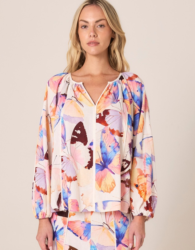 Fate + Becker - Mariposa Print Blouse