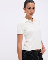 Minima Esenciales - Arlen Silk Blend Polo Knit Top
