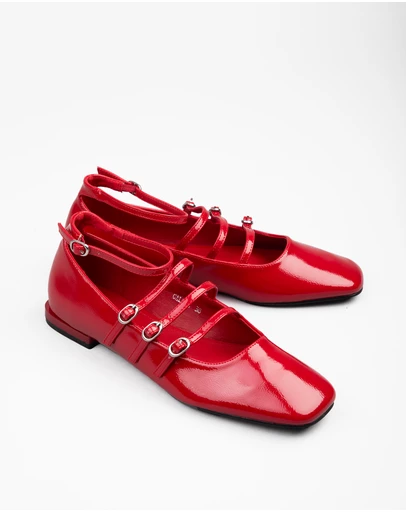 RAID - Galore Ankle strap ballet pumps in red