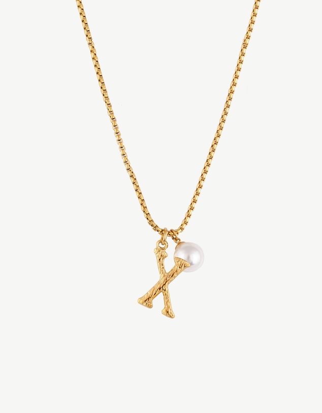 Zahar - Pearl Letter X Necklace