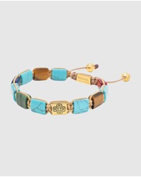Nialaya Jewellery - The Dorje Flatbead Collection - Turquoise, Blue Lapis, Red Jade, Brown Tiger Eye and Green Jade