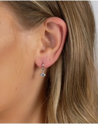 Izoa - Ophelia Evil Eye Huggie Earrings