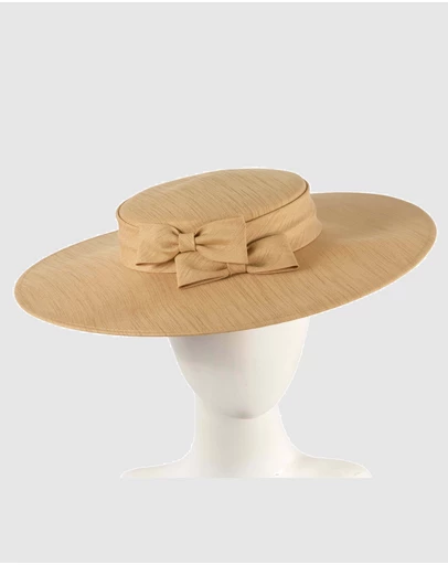 Max Alexander - Gold Wide Brim Boater Hat