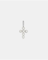 Ania Haie - Silver Shell Pearl Cross Charm
