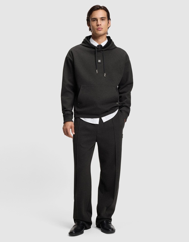 HUGO - Relaxed-Fit Hoodie With Stacked Logo