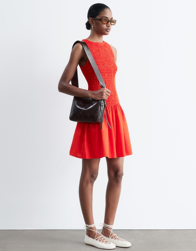 & Other Stories - Smocked Cotton Poplin Mini Dress