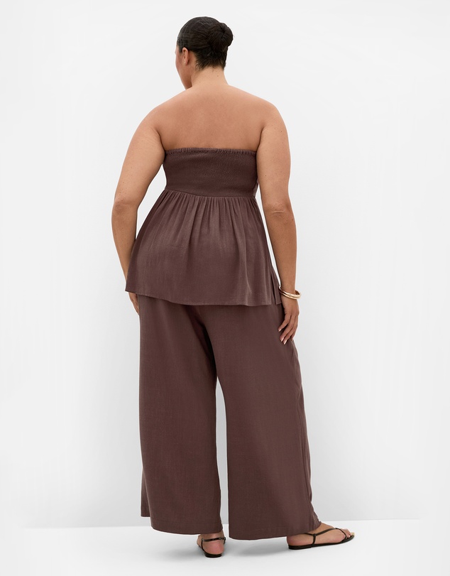 City Chic - Plus size Haven Strapless Tie Top - chocolate