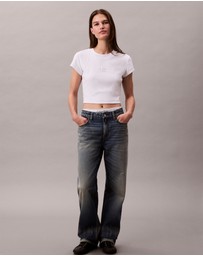 Calvin Klein Jeans - Monogram Logo Ribbed Baby Tee
