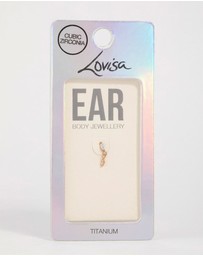 Lovisa - Gold Plated Titanium Cubic Zirconia Marquise Drop Flat Back Stud