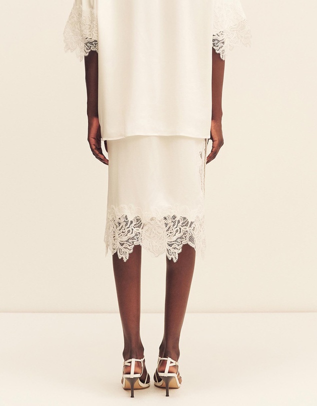 Shona Joy - Eniko Lace Split Midi Skirt