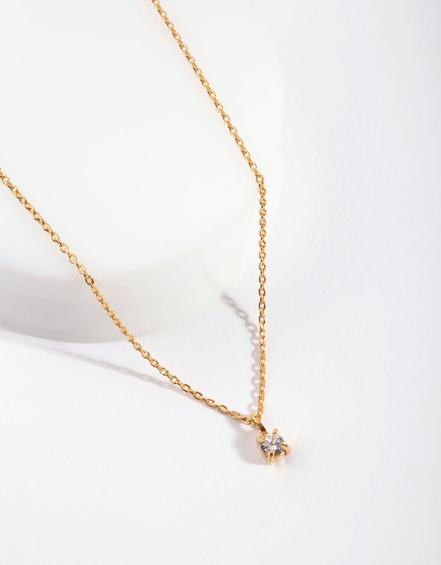 Lovisa - Gold Plated Sterling Silver Baby Cubic Zirconia Necklace