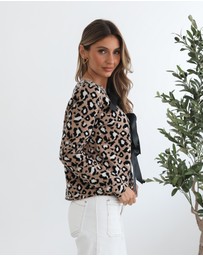 Esther & Co - Davia Cardigan - Camel Print