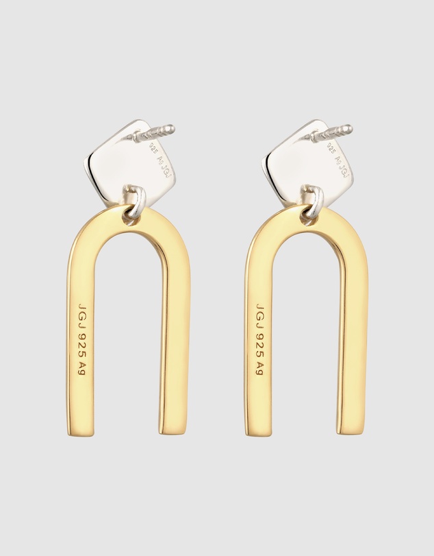 Elli Jewelry - Bicolour Geometric Stud Earrings in 925 Silver