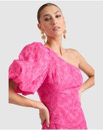 Honey and Beau - Stanley One Shoulder Puff Sleeve Dress