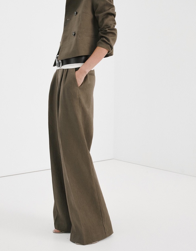 M.N.G - Straight Linen-Blend Trousers