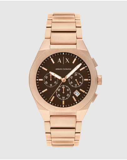 Armani Exchange - Rose Gold Analogue-Chronograph Watch