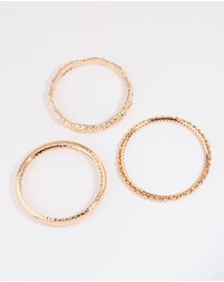 Lovisa - Gold Multi Pack Textured Bangles