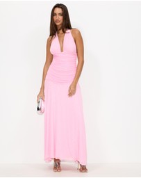 Dazie - Topaz Mesh Halter Maxi Dress