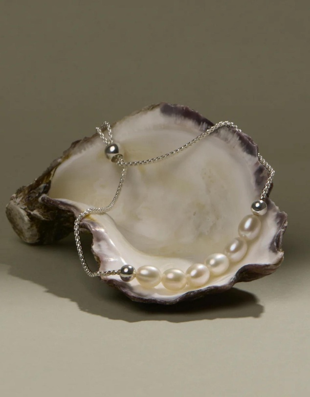 Najo - Shoreline Silver & Pearl Bracelet