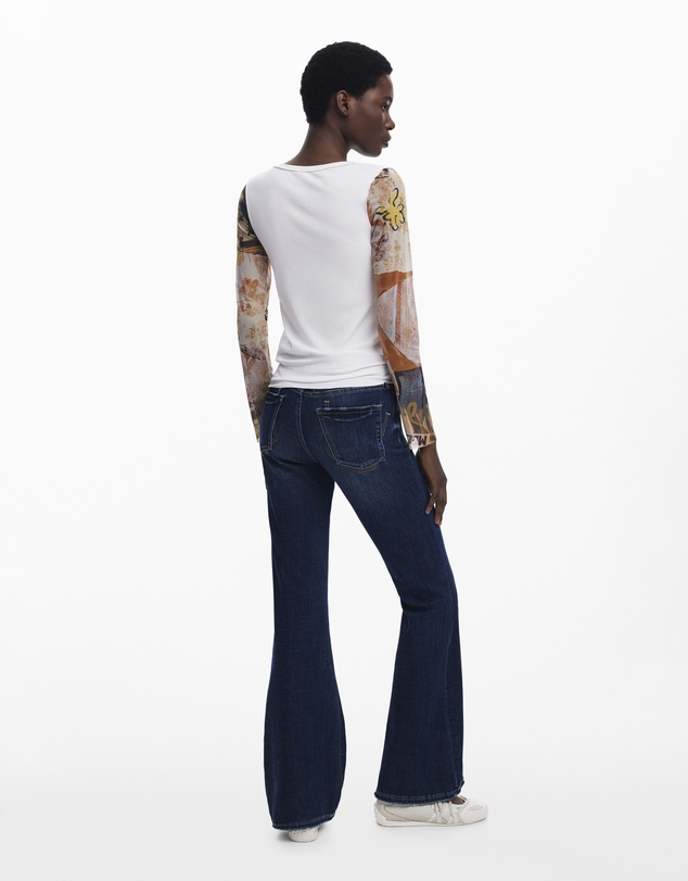 Desigual - Chiffon sleeve T-shirt